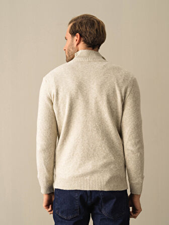 Xint Ekru Regular Fit Triko Hırka