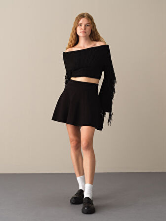 Xint Siyah Regular Fit Triko Etek