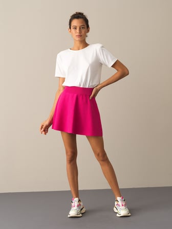 Xint Fuşya Regular Fit Triko Etek