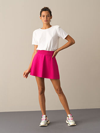 Xint Fuşya Regular Fit Triko Etek
