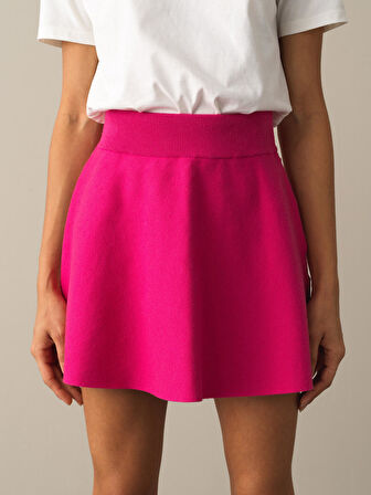 Xint Fuşya Regular Fit Triko Etek