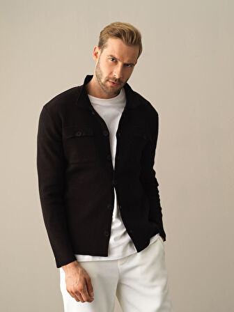 Xint  Siyah Cep Detaylı Hırka