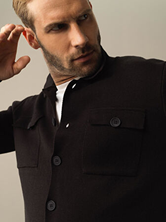 Xint  Siyah Cep Detaylı Hırka