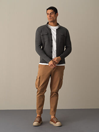 Xint  Antrasit Cep Detaylı Hırka