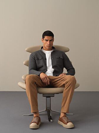 Xint  Antrasit Cep Detaylı Hırka