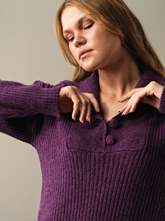 Xint Mor Regular Fit Triko Mini Elbise