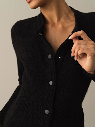 Xint Siyah Regular Fit Cepli Triko Tulum