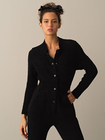 Xint Siyah Regular Fit Cepli Triko Tulum