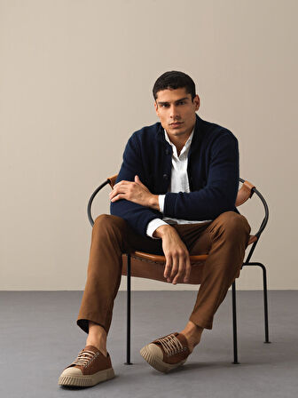 Xint Lacivert Düğmeli Cep Detaylı Hırka