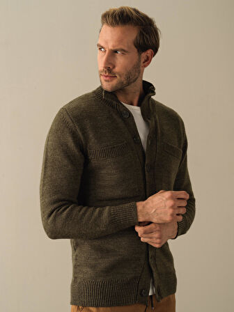 Xint Haki Düğmeli Cep Detaylı Hırka