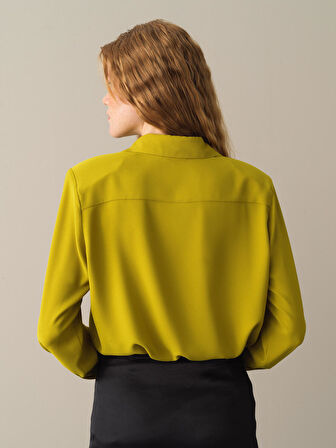 Xint Sarı Vatkalı Oversize Gömlek