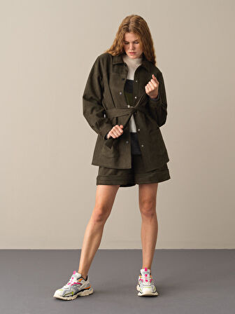 Xint Haki Süet Görünümlü Gömlek Ceket