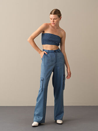 Xint Mavi Straplez Yaka Büstiyer