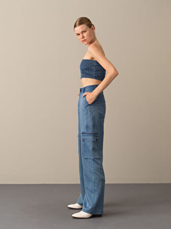 Xint Mavi Straplez Yaka Büstiyer