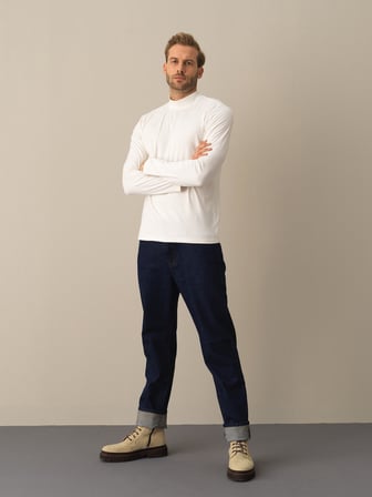 Xint Beyaz Slim Fit Modal Basic Tişört
