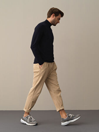 Xint Lacivert Slim Fit Modal Basic Tişört