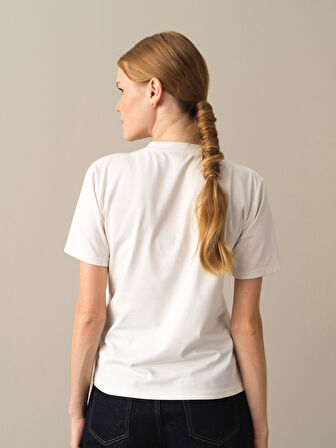 Xint Beyaz Regular Fit Modal Basic Tişört