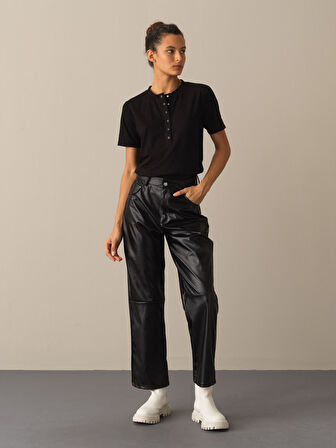 Xint Siyah Regular Fit Modal Basic Tişört