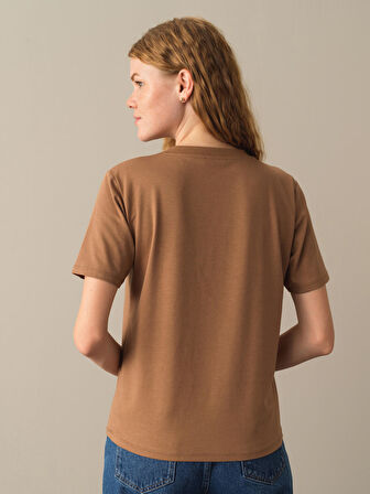 Xint Camel Regular Fit Modal Basic Tişört