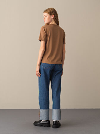 Xint Camel Regular Fit Modal Basic Tişört