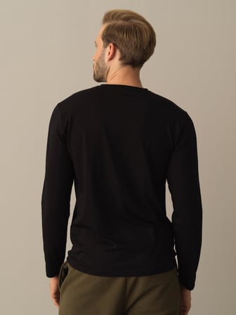 Xint Siyah Slim Fit Baskılı Modal Tişört