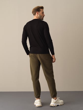 Xint Siyah Slim Fit Baskılı Modal Tişört