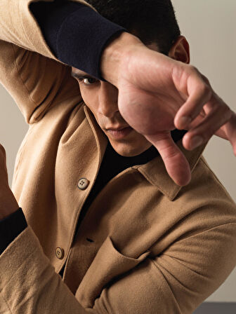 Xint Bej Regular Fit Cepli Ceket