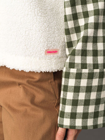 Xint Beyaz Oversize Kuzu Yelek