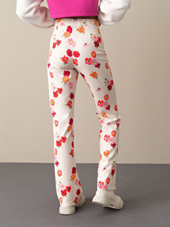 Xint Beyaz Regular Fit Desenli Pantolon