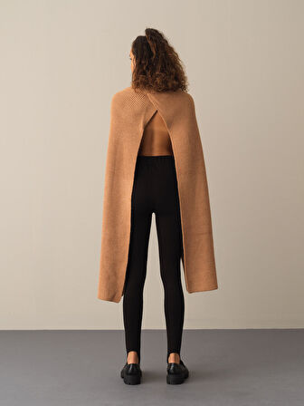 Xint Camel Regular Fit Yünlü Pelerin