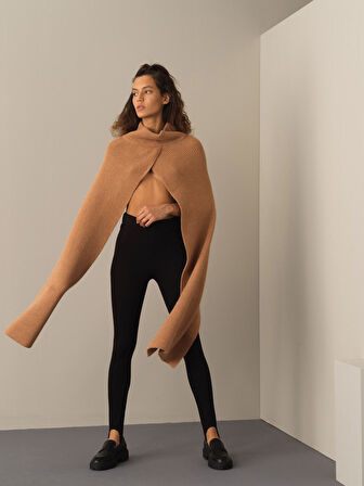 Xint Camel Regular Fit Yünlü Pelerin