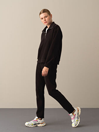 Xint Siyah Pamuklu Oversize Sweatshirt