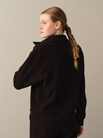 Xint Siyah Pamuklu Oversize Sweatshirt