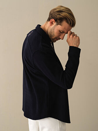 Xint Lacivert Fit Cepli Gömlek Ceket