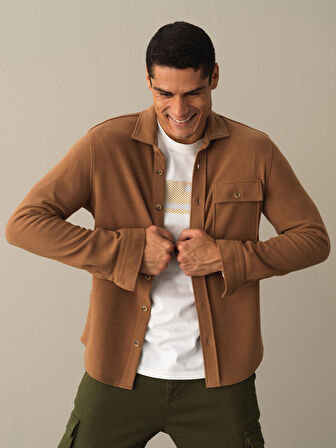 Xint Camel Fit Cepli Gömlek Ceket