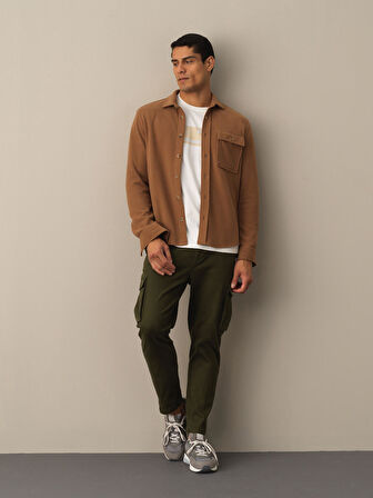 Xint Camel Fit Cepli Gömlek Ceket