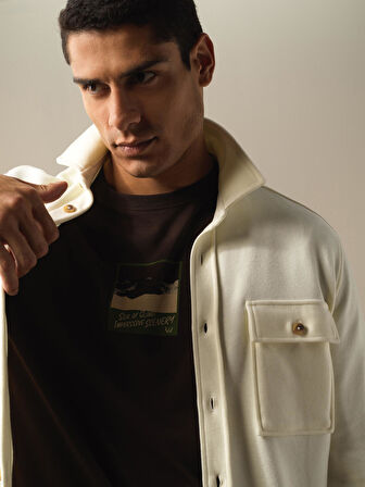 Xint Ekru Fit Cepli Gömlek Ceket