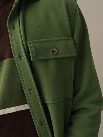 Xint Yeşil Fit Cepli Gömlek Ceket