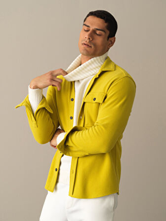 Xint Sarı Fit Cepli Gömlek Ceket