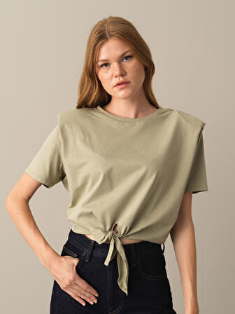 Xint Yeşil Oversize Vatkalı Tişört