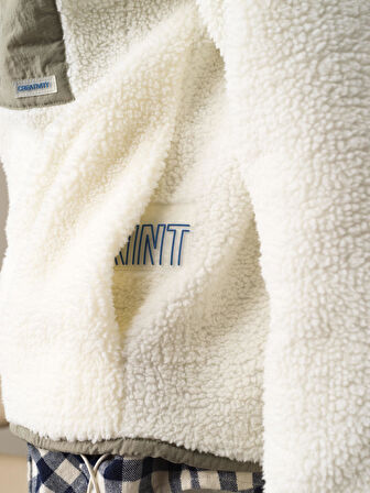 Xint Beyaz Oversize Kuzu Mont