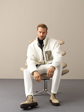 Xint Beyaz Oversize Kuzu Mont