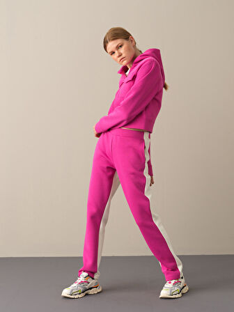 Xint Fuşya Pamuklu Oversize Sweatshirt