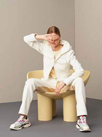 Xint Ekru Pamuklu Oversize Sweatshirt