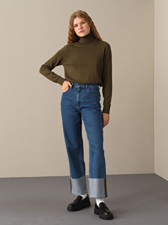 Xint Mavi Oversize Denim Pantolon