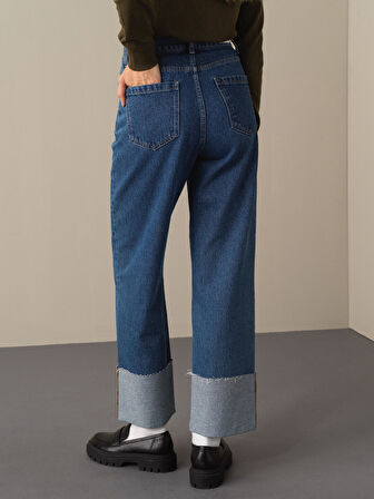 Xint Mavi Oversize Denim Pantolon