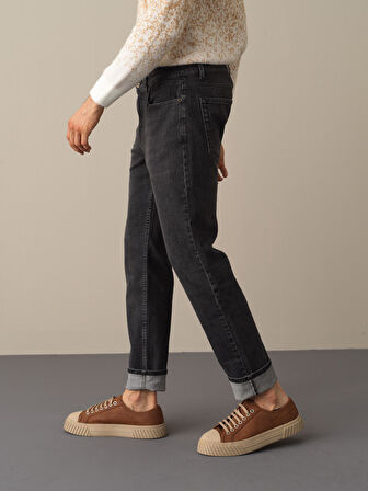 Xint Gri Pamuklu Slim Fit Denim Pantolon