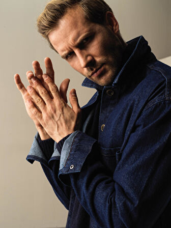 Xint Lacivert Regular Fit Denim Gömlek Ceket