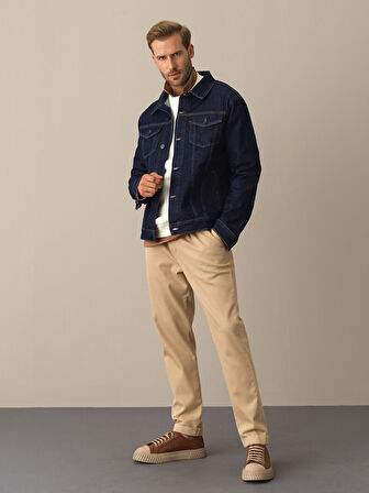 Xint Lacivert Regular Fit Denim Ceket