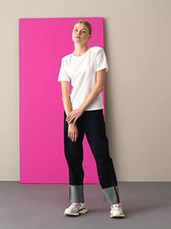 Xint Beyaz Regular Fit Vatkalı Tişört